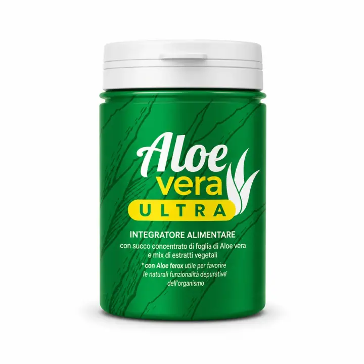 Aloe Vera Ultra su sfondo bianco