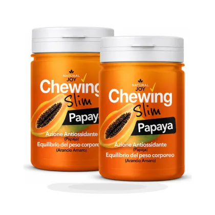 Chewing Slim Papaya su sfondo bianco