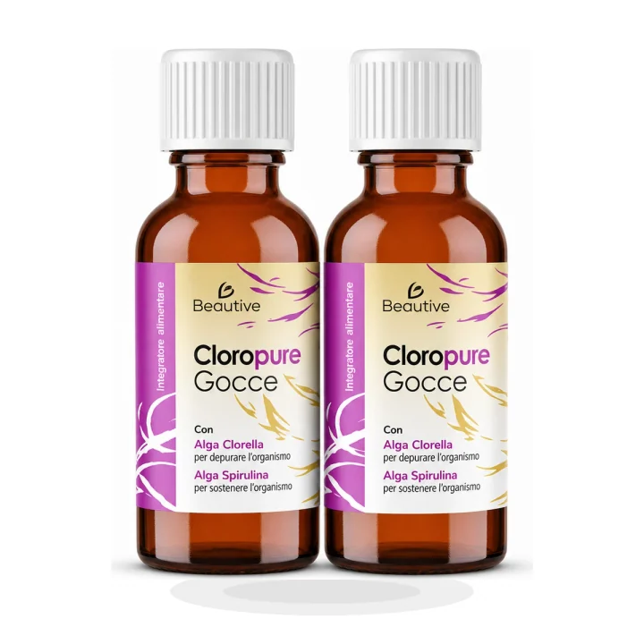 Cloropure Gocce su sfondo bianco