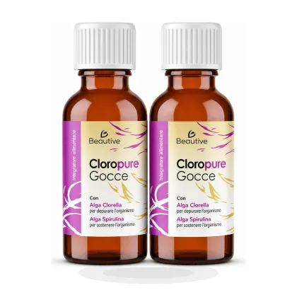 Cloropure Gocce su sfondo bianco