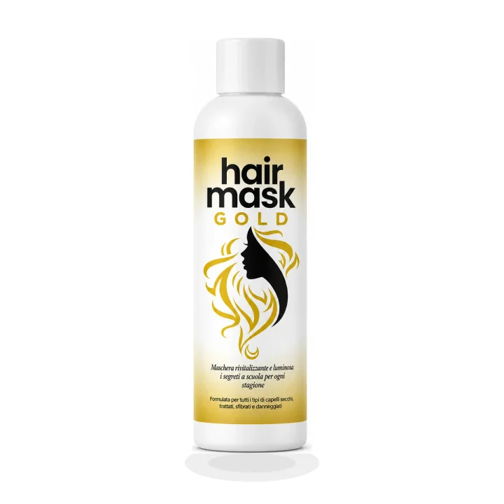 Hair Gold Mask su sfondo bianco