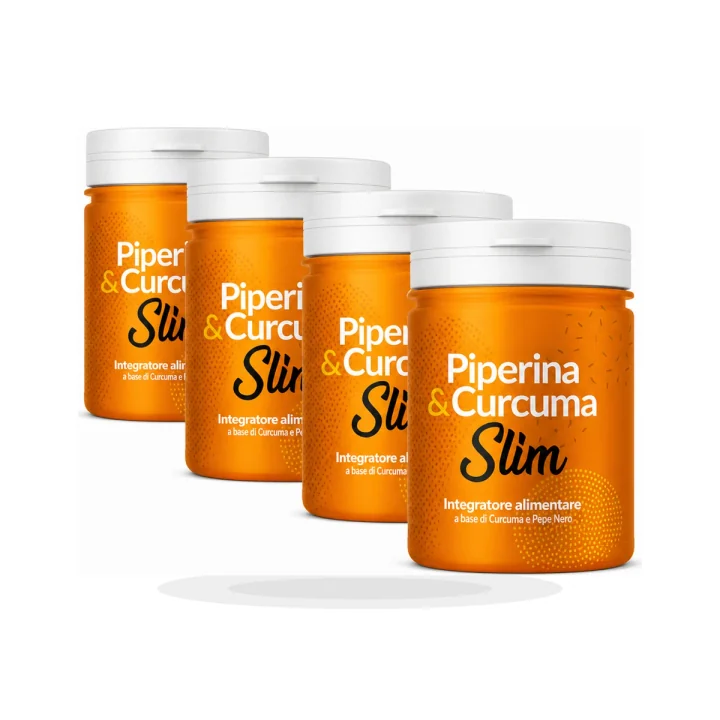 Piperina e Curcuma Slim su sfondo bianco